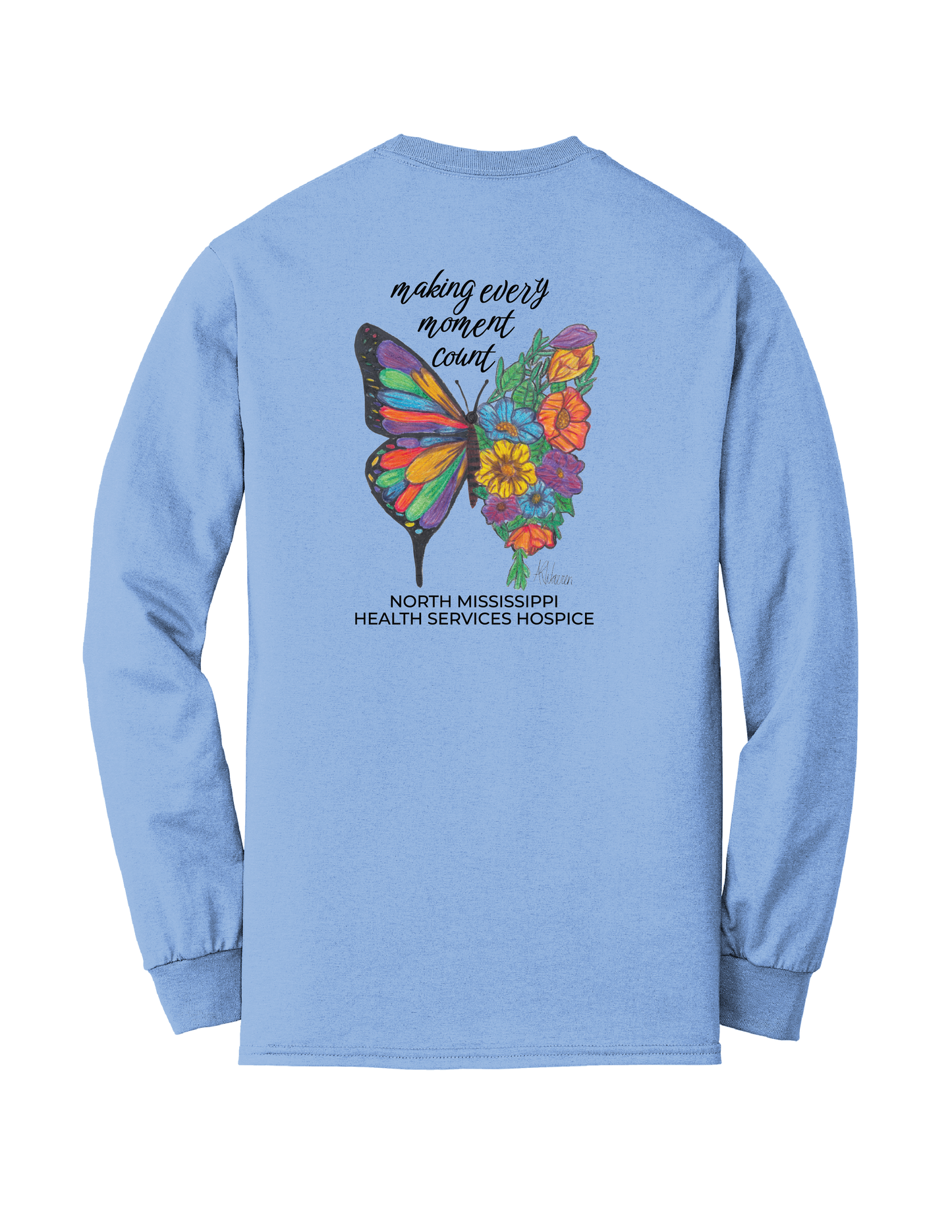 Hospice AR Warren Butterflies Long Sleeve Tee