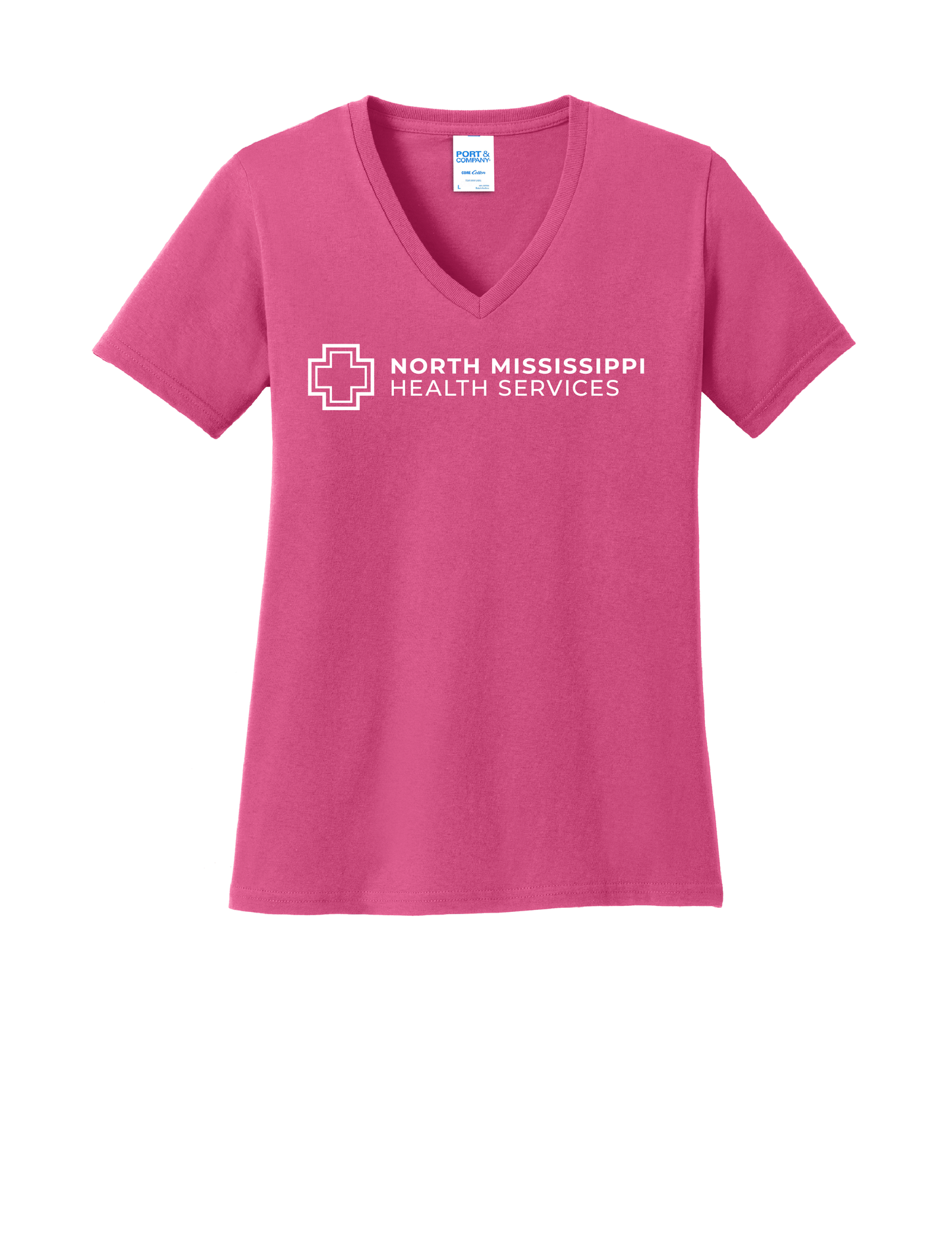 NMHS Short Sleeve V neck Softstyle Raspberry